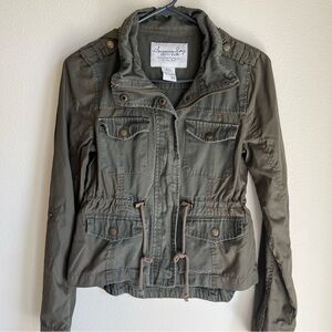 American Rag Green Utility Jacket with Structured Shoulders